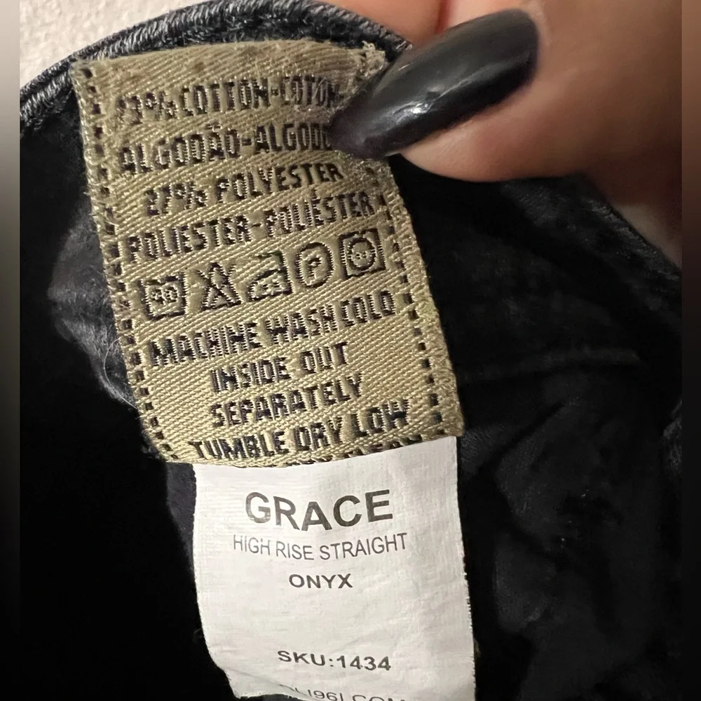 DL1961 Grace High Rise Straight Leg Jeans black wash Sz 27 - Picture 8 of 8